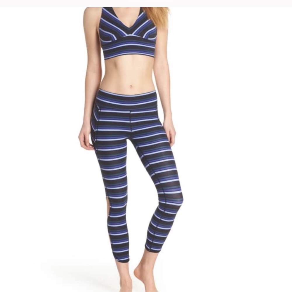 Free People Striped Legging and Bra Workout Set